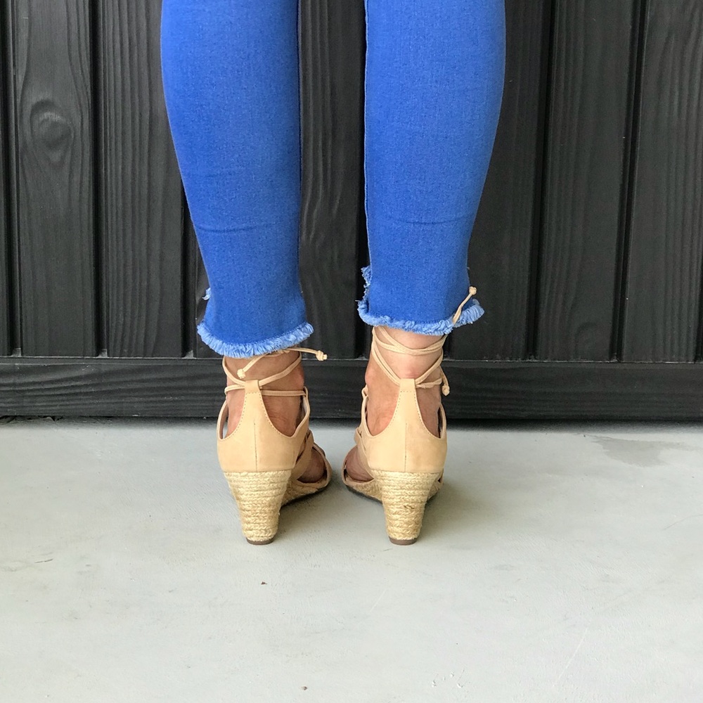 Gladiator Lace Up Kitten Wedge Sandals - Picture 3 of 8